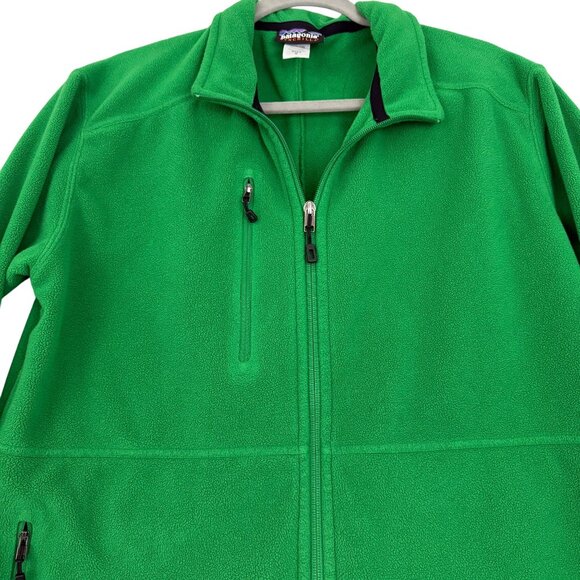 Patagonia Synchilla Jacket Men's Medium Full Zip Fleece Zip Pockets Green Y2K - Picture 4 of 14